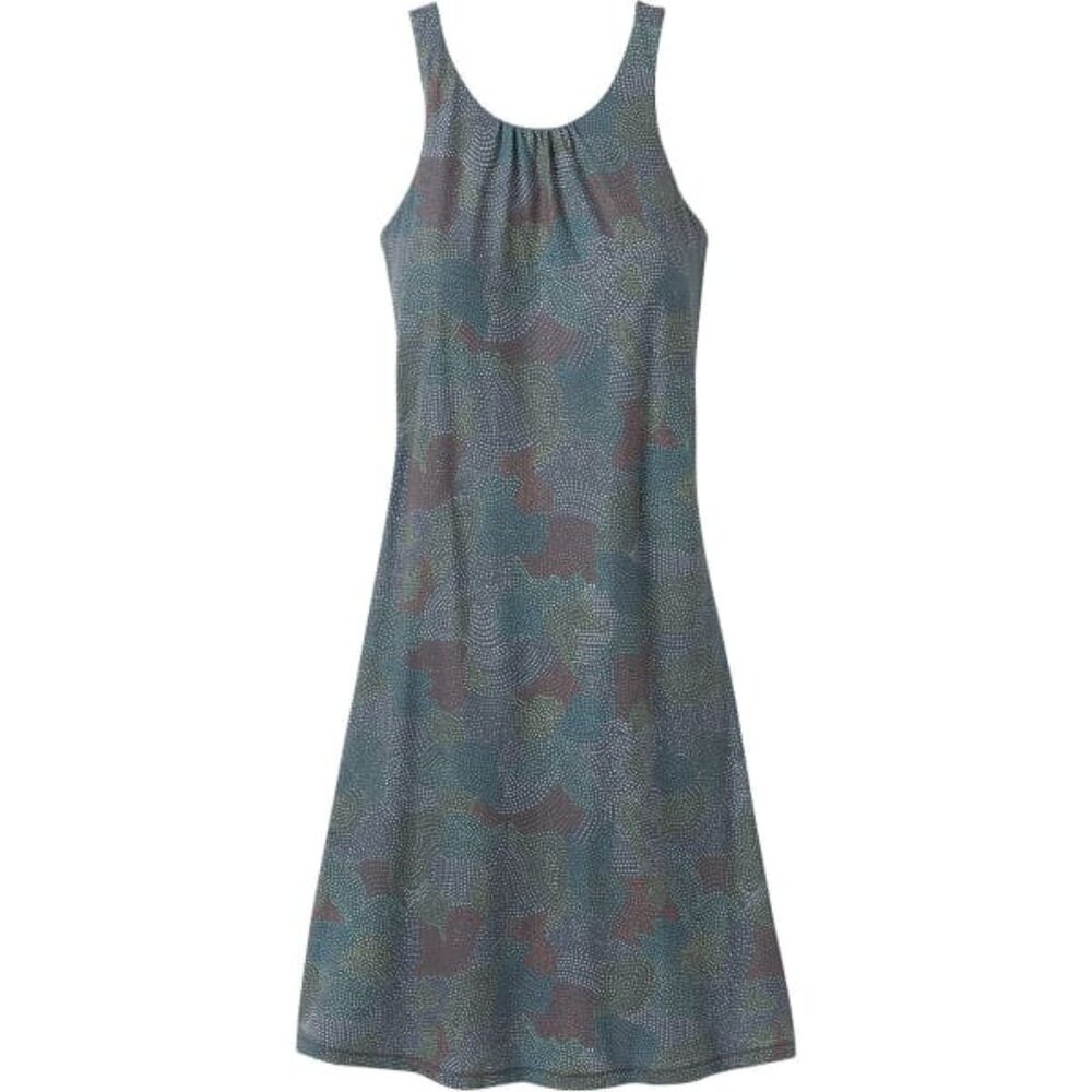 Prana Women's‎ Gray Chalkboard Dotty Casual Skypath Midi Sundress Size 1X